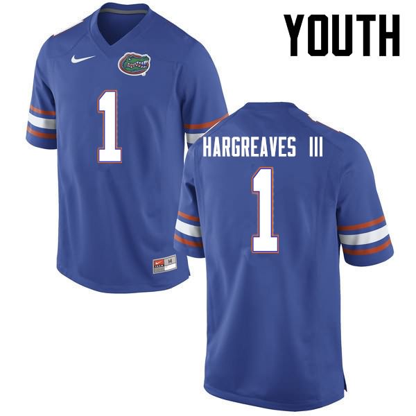 NCAA Florida Gators Vernon Hargreaves III Youth #1 Nike Blue Stitched Authentic College Football Jersey TQY7564KJ